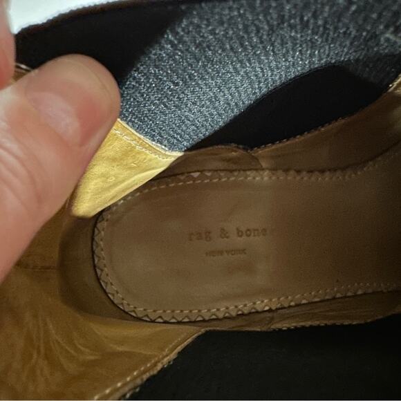 Rag & Bone Durham Brown Leather Chelsea Ankle Booties Size 7 - Picture 8 of 9